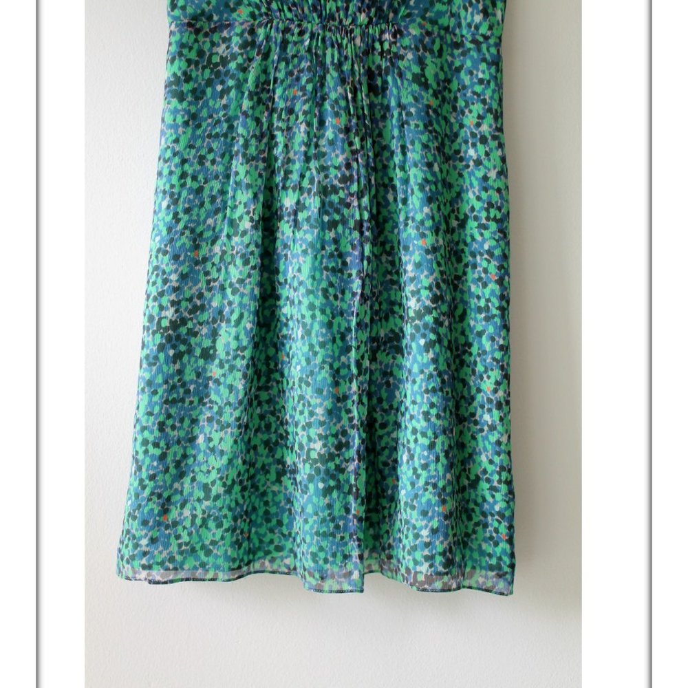 J Crew Silk Green Spotted Dress Size 0 - Picture 3 of 6